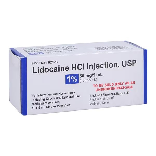 Lidocaine HCl Injection 1% Preservative Free SDV 5mL 10/Package (71351002110)