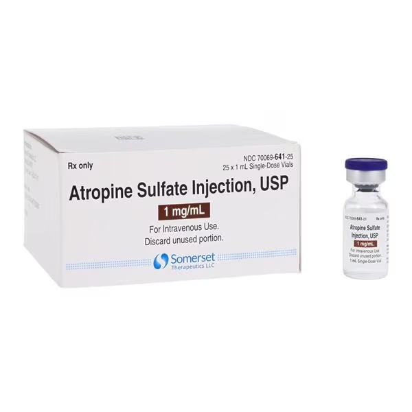 Atropine Sulfate SDV 1mL, 1mg/mL, 25/bx (70069064125)