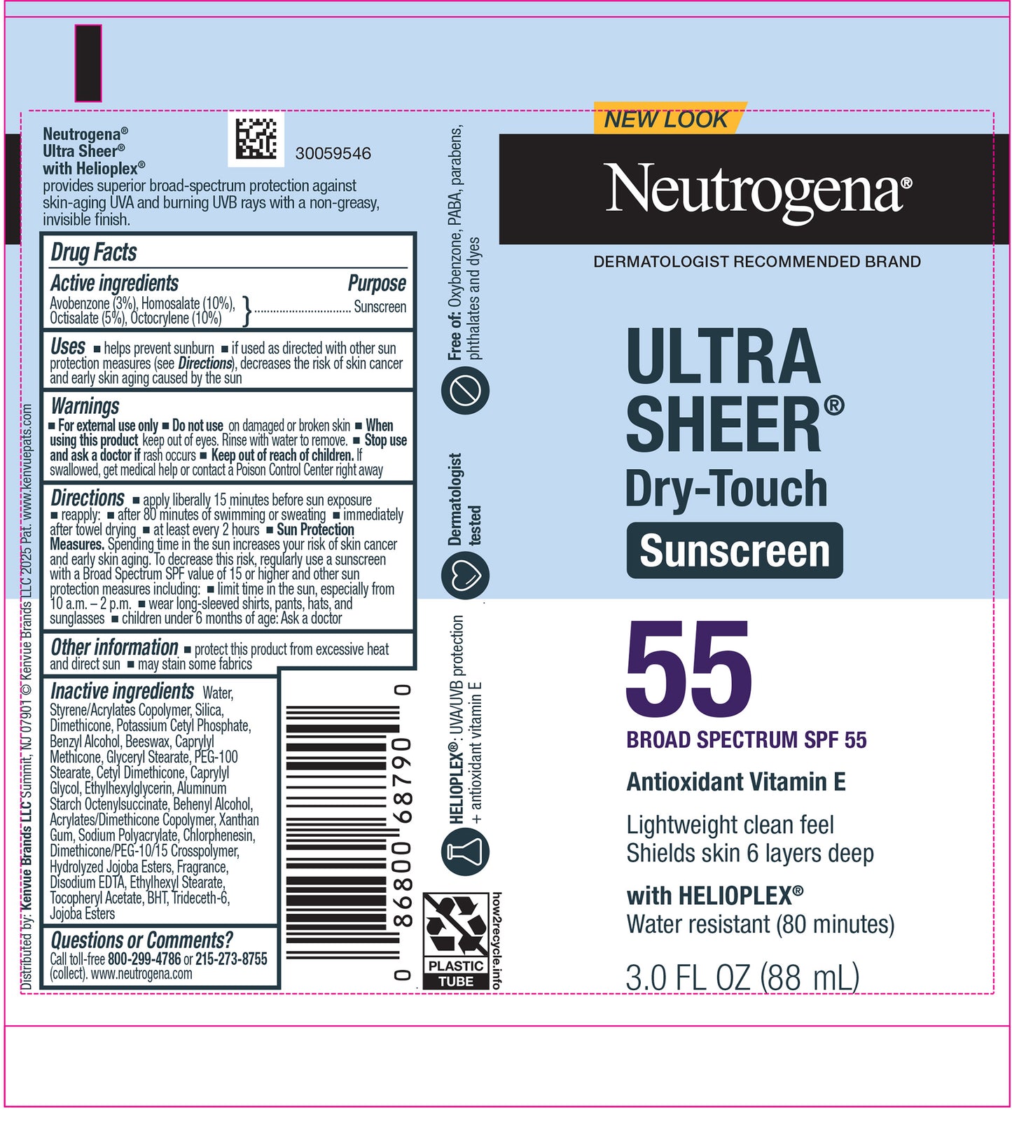 Dry-Touch Sunscreen, SPF55, 3 fl oz, 3/bx, 4 bx/cs (Continental US+HI Only) (Pricing Subject to Change without Prior Notification)