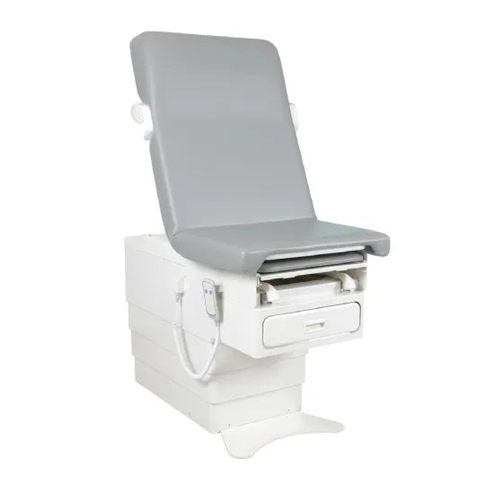 Includes: Hand Control, Integrated Stirrups, Pull-Out Footrest, Pneumatic Backsection, 18" Low Height,450lb Capacity, Slate Gray Upholstery (One Year Manufacturer's Limited Warranty) (DROP SHIP ONLY) (Freight Terms are Prepaid & Add to Invoice-Contact Vendor for Specifics)
