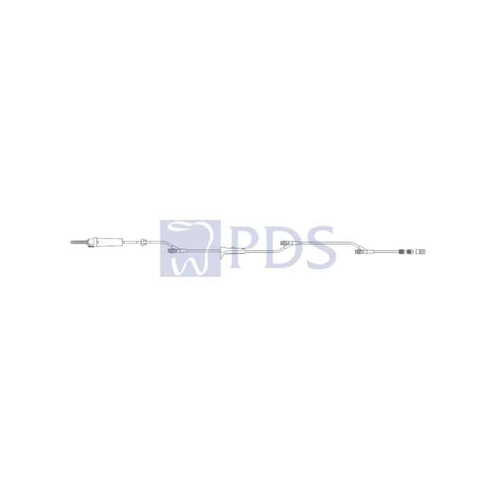Gravity Set, Check Valve, Roller Clamp, (3) SmartSite Needle-Free Valves 6", 36" and 41" from 2-Piece Male Luer Lock, 10 drops/L, 107" Length, 23ml Fluid Path, Not Made with DEHP, Sterile, 100/cs (Continental US Only) (Drop Ship Requires Pre-Approval)