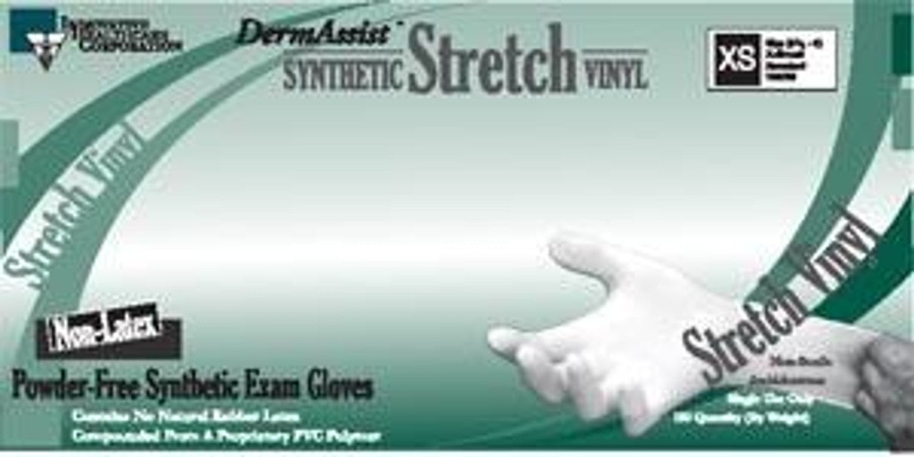 Gloves, Exam, Medium, Blue, Stretch Vinyl, Non-Sterile, PF, 100/bx, 10 bx/cs (84 cs/plt)
