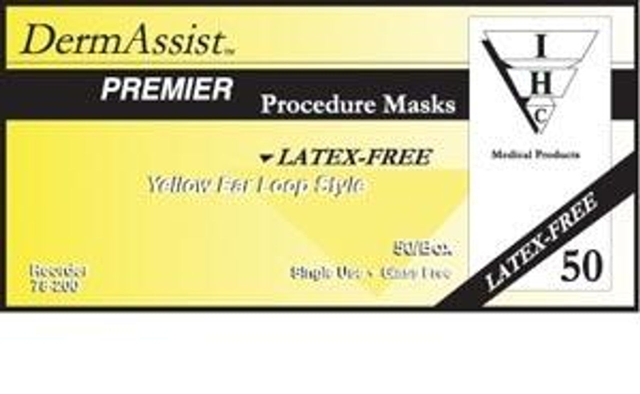 Mask, Procedure, Ear Loop, Pleated, Latex Free (LF), 3-Ply, Blue, ASTM Level 3, 50/dispenser, 10 disp/cs
