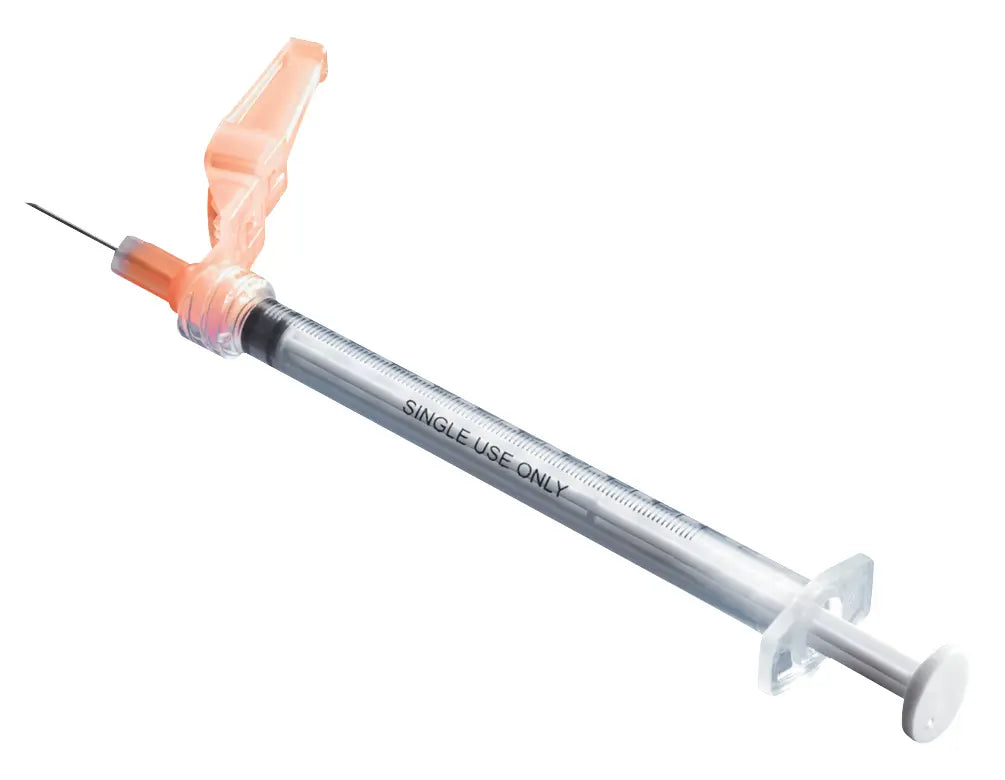Safety Needle, 29G x 1/2" Fixed Hypodermic, 0.3 ml Insulin Syringe, 100/bx, 6 bx/cs (US Only)
