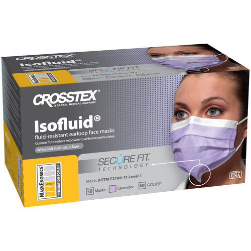 ASTM Level 1 Earloop Mask, Lavender, 50/bx, 10 bx/ctn