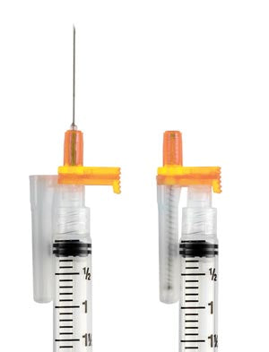 Safety Retractable Needle, 23G x 1", fits up to 10ml, 50/bx, 8 bx/cs (48 cs/plt)