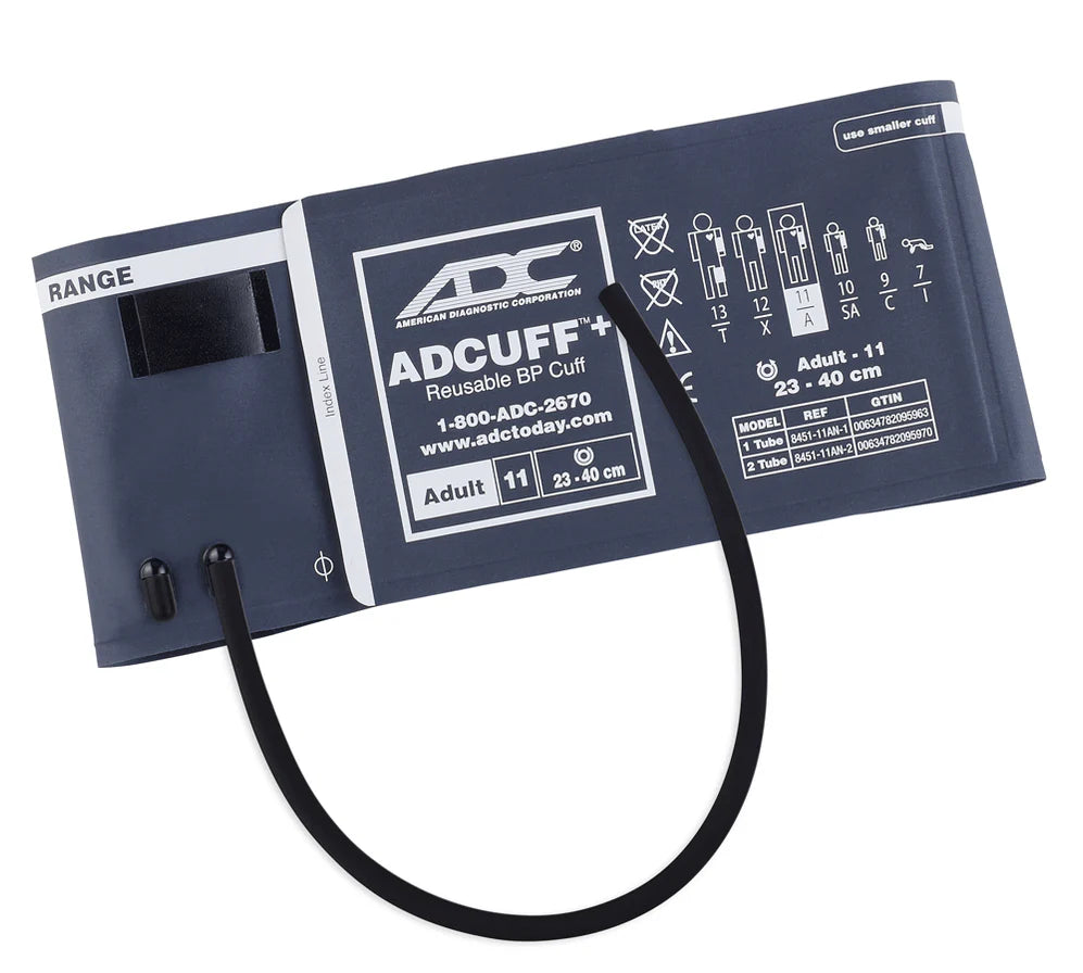 ADCUFF+, 1-Piece Cuff, 1 Tube w/8974M, Adult, Navy, Latex-Free (LF)