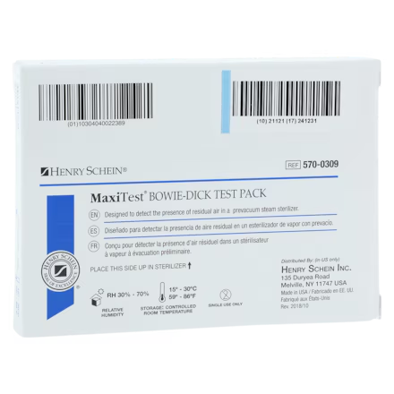 Maxitest Bowie Dick Biological Monitor Test Pack 30/Ca (MBD030HS)