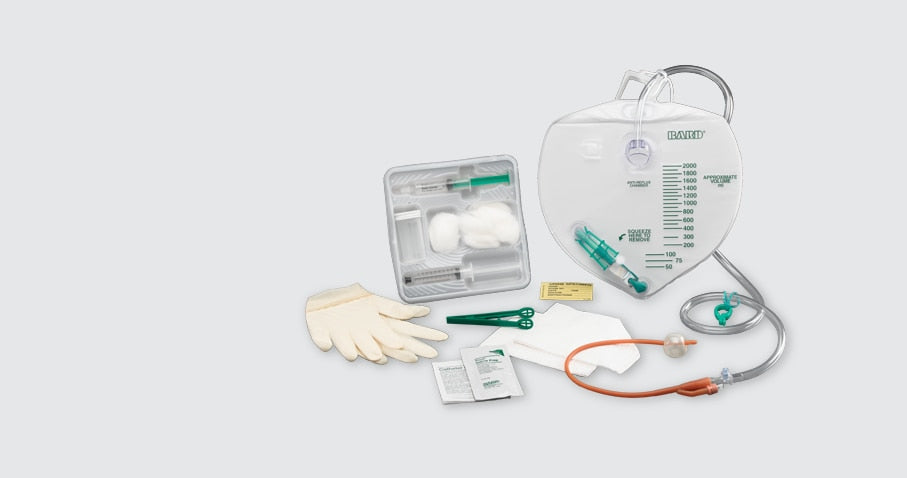 Foley Tray, 16FR, ADVANCE, Drainage Bag, Anti-Reflux Chamber, Control-Fit Outlet Tube, STATLOCK Stabilization Device, 10/cs