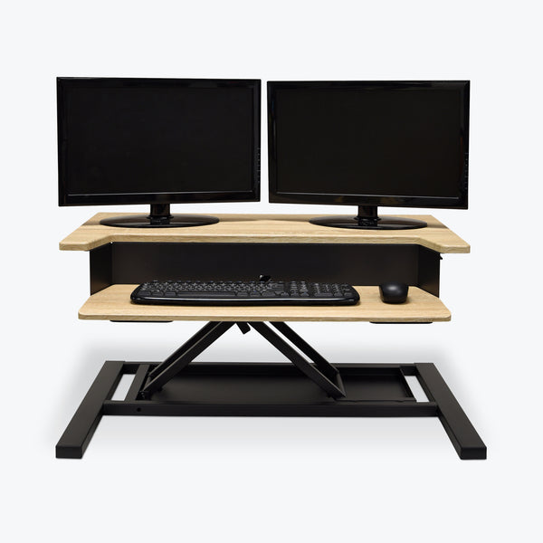Pneumatic Adjustable Desktop Desk, Square, 36", Tabletop: 36W x 1H (DROP SHIP ONLY)