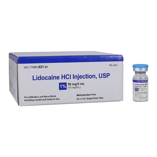 Lidocaine HCl Injection 1% SDV 5mL 25/Package (71351002325)