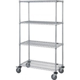 Cart, 18"W x 36"L x 80"H, 74"H Post, 5" Stem Caster Unit, Chrome (DROP SHIP ONLY)