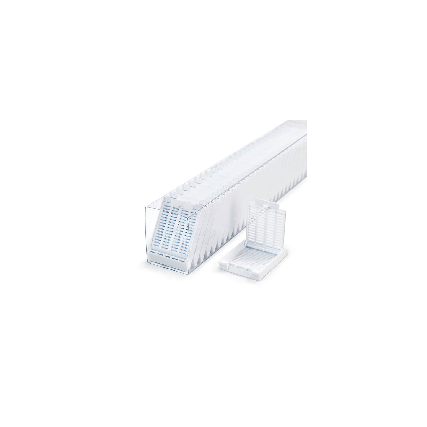 Slimsette Tissue Cassette, Quickload 45 Angle Stack (Taped), Acetal, Yellow, Bulk, 2000/cs