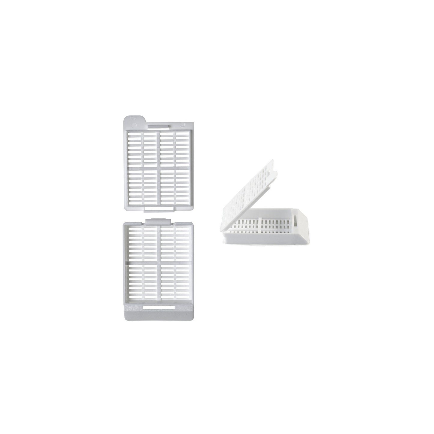 Swingsette Tissue Cassette, 45 Angle, Acetal, Base & Lid Packaged Separately, Red, 500/bx, 2 bx/cs