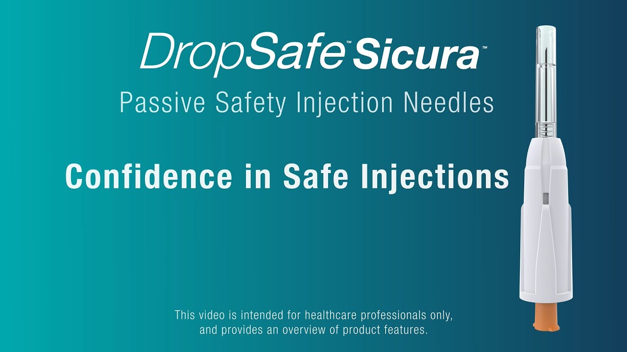 DropSafe Sicura Passive Safety Needle, 25Gx1", 50/bx, 12bx/cs