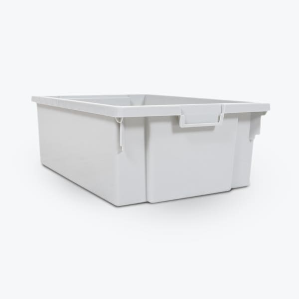 Storage Bins, Stackable, 4-Large, 12.25"W x 16.75"D x 6"H, Bin Weight Capacity 20 lbs. (DROP SHIP ONLY)