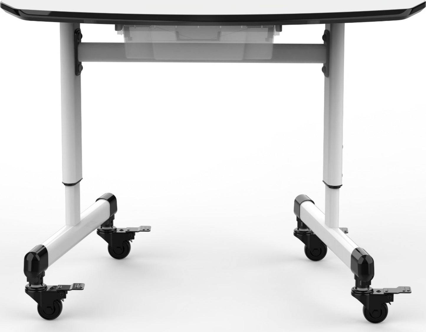 Height-Adjustable Trapezoid Student Desk with Drawer, Black (DROP SHIP ONLY)