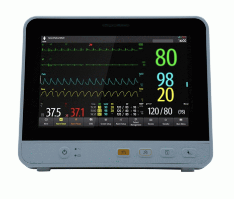 Guardian Plus 10" Patient Monitor, with Masimo Spo2, Standard Configuration with 3/5 Lead ECG, Nellcor SET Spo2, NIBP, Respiration, Temperature, PR and HR, HL7, Printer and Remote View (DROP SHIP ONLY)