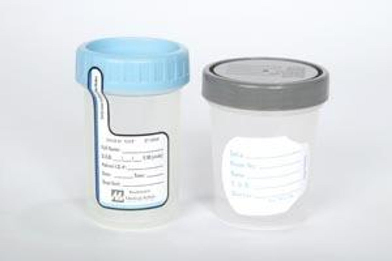 Specimen Container, 120ml, Orange, Temporary, Sterile, 300/cs