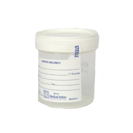 Space-Saver Container, 90mL, O-Ring Cap, Orange, Sterility Seal & Label, 3 oz Capacity, 20/bx, 20 bx/cs