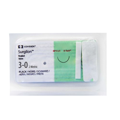 Suture, Taper Point, Size 3-0, Black, 5x18", Needle CV-24, _ Circle, 2 dz/bx (Continental US Only)