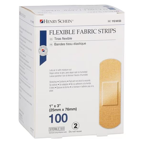 Adhesive Bandage Fabric 1x3" Flesh Sterile 100/Bx (1126133)