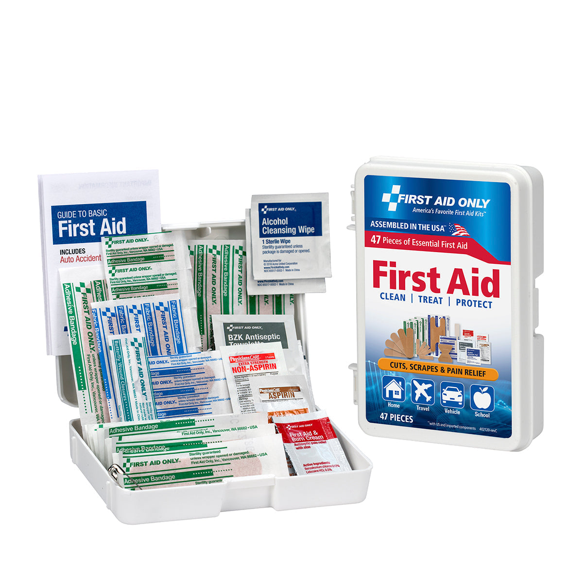 Personal First Aid Kit, 48 Piece, Plastic Case (DROP SHIP ONLY - $150 Minimum Order)