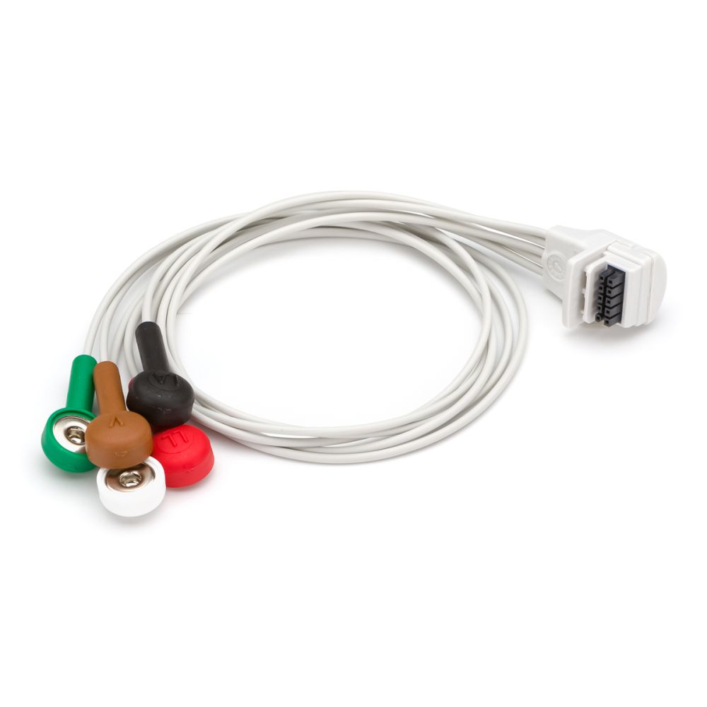 Patient Cable, 2-Channel, 5-Wire, H3+, 27", Snap Gray (US Only)