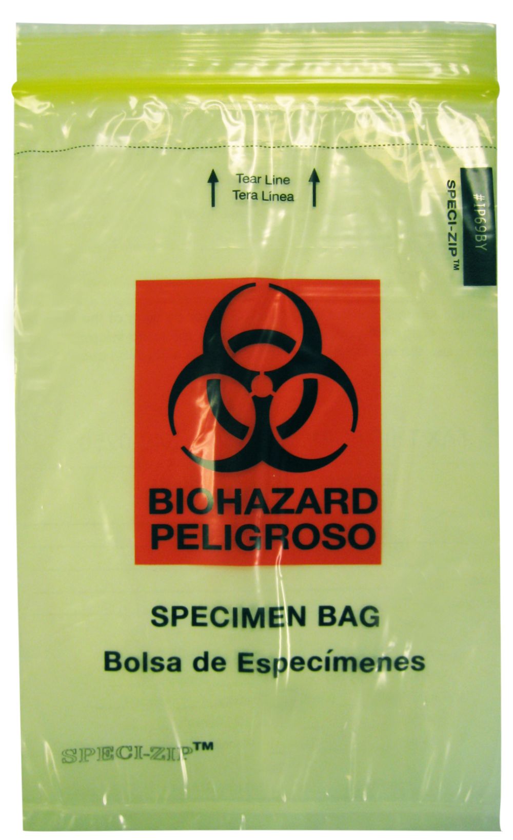 Lab Guard Standard, Single Zip Closure with Flap, 6 x 9, 2 Mil, 3-Wall, Yellow/Red & Black, 100/pk, 10 pk/cs