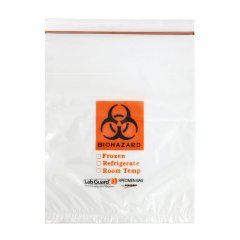 Lab Guard Single Zip Closure, Standard, No Flap, 12 x 15, 1.75 Mil, 3-Wall, 25/pk, 40 pk/cs