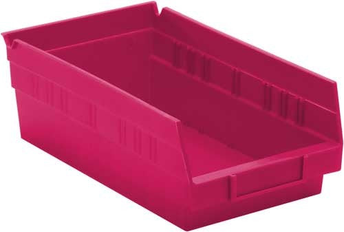 Shelf Bin, 11 5/8" x 6 5/8" x 4", Pink, 30/ctn (DROP SHIP ONLY)