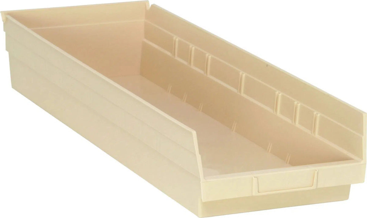 Shelf Bin, 23 5/8" x 8 3/8" x 4", Ivory, 6/ctn (DROP SHIP ONLY)