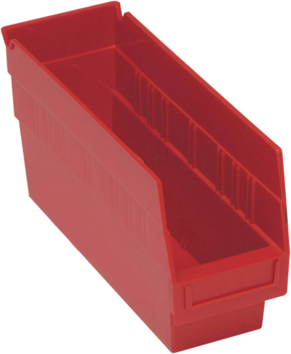 Shelf Bin, 11 5/8" x 4 1/8" x 6", Red, 36/ctn (DROP SHIP ONLY)