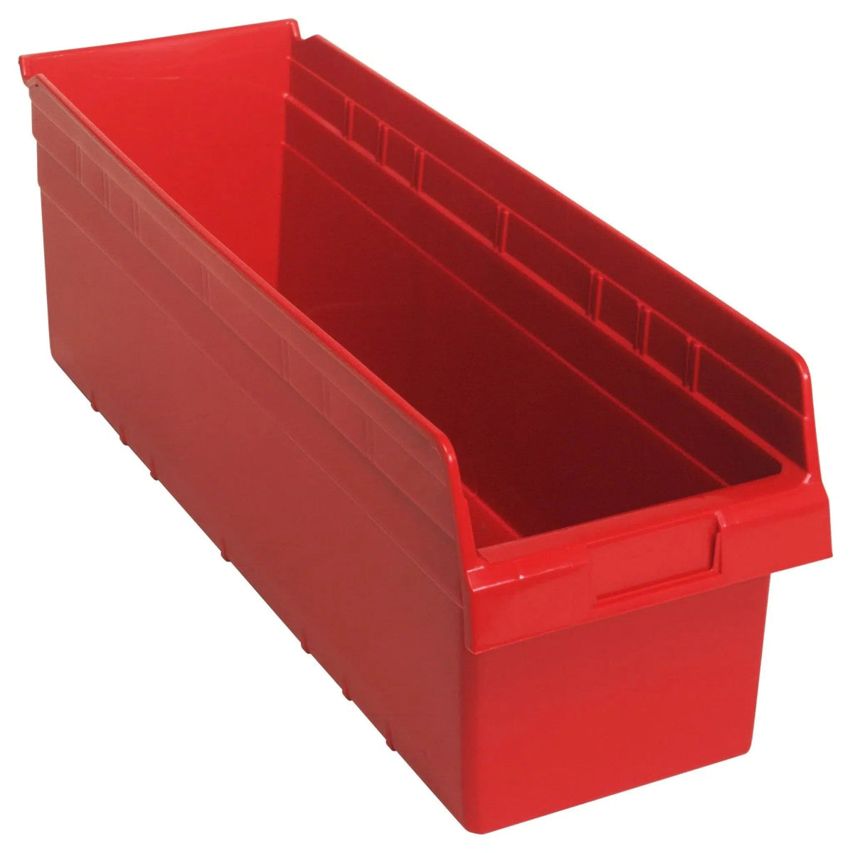 Shelf Bin, 23 5/8" x 8 3/8" x 8", Red, 6/ctn (DROP SHIP ONLY)