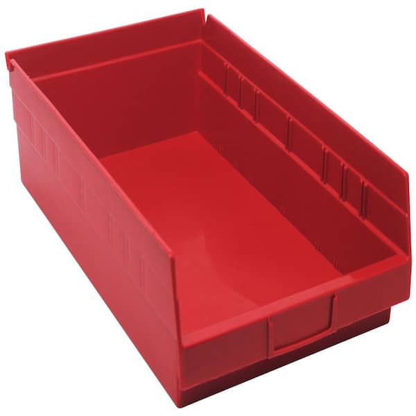 Shelf Bin, 17 7/8" x 11 1/8" x 4", Red, 8/ctn (DROP SHIP ONLY)