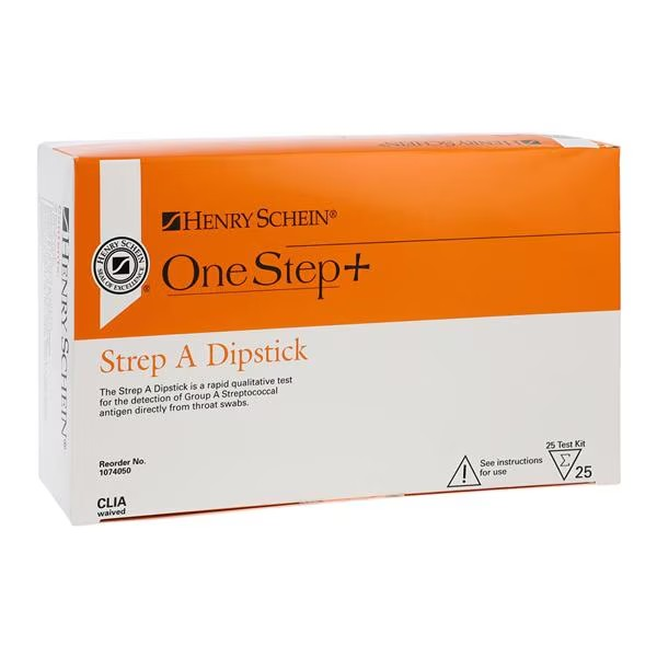 Henry Schein OneStep+ Strep A Dipstick Test CLIA Waived 25/Bx (4580395009)