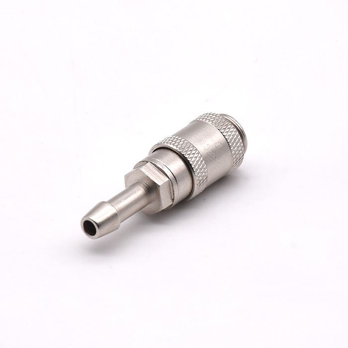 Cuff Connector, 5/32" ID Barbed to Female Bayonet, Metal, 10/pk (Continental US Only)