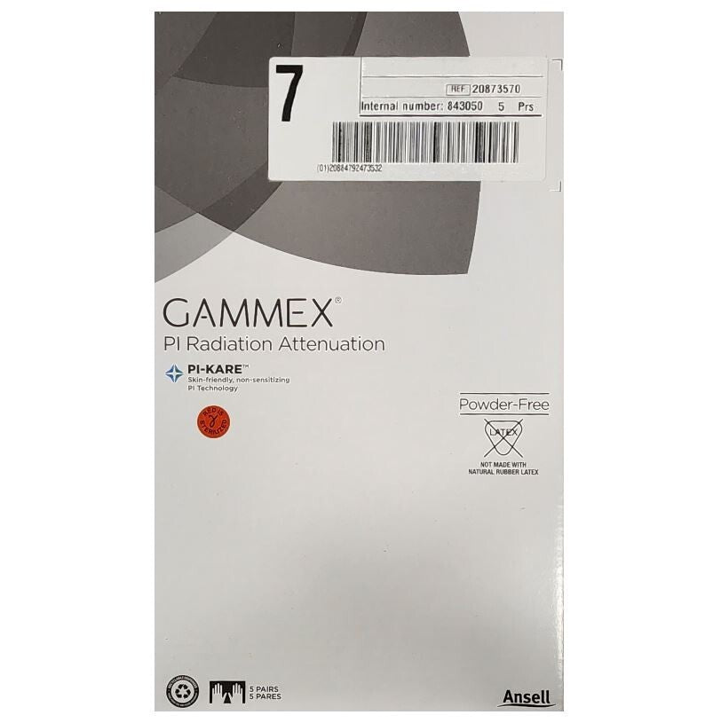 Radiation Reducing Gloves, Gammex PI Radiation Attenuation, Size 7.0, 5pr/cs