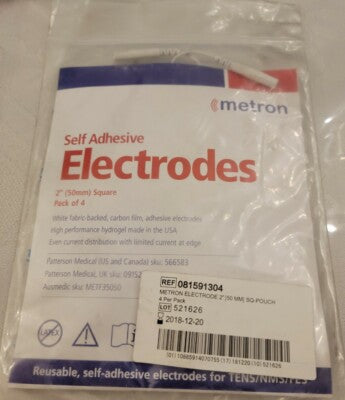 Cloth Electrode, 2" Square, 4/pk (US Only)