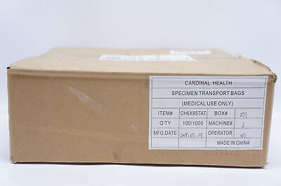 Zip Closure Specimen Transport Bag with STAT Logo, Red, Medium, 6" x 9", 100/pk, 10 pk/cs (Continental US Only)