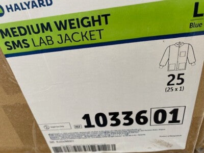 Protective Lab Jacket, Medium Weight, SMS, Large, Blue, 25/cs (US Only)