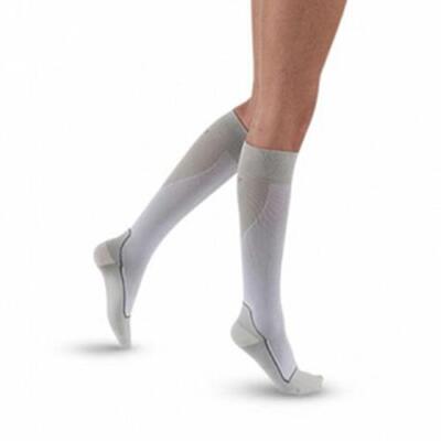 Sock, Knee High, 15-20 mmHG, Closed Toe, White/Grey, X-Large (Continental US Only)