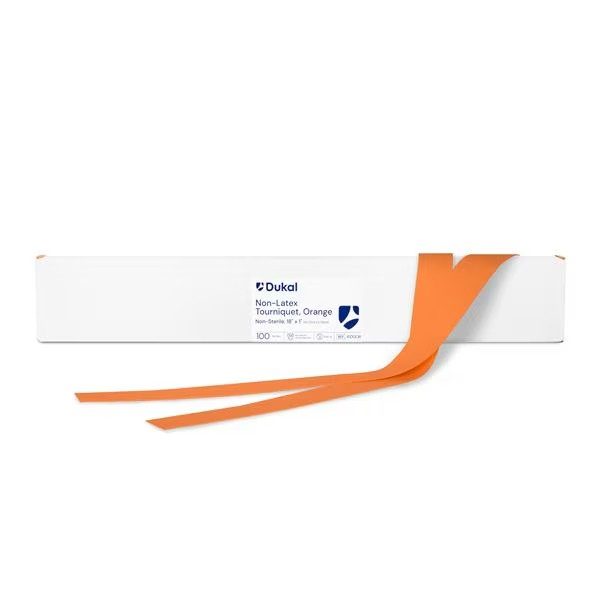 Tourniquet, Orange, Flat, 18" x 1", Polyisoprene, Non-Sterile, 100/bx, 10 bx/cs (4100OR)