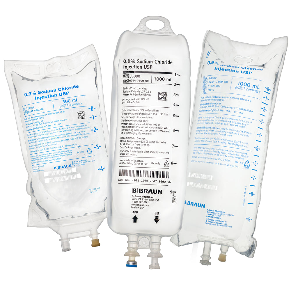 ExcelPlus Sodium Chloride Injections, 0.9%, 500 ml (Rx) (Item is Non-Returnable), 24/cs (Continental US+HI Only, Excluding IN and ND) (Use as a substitute for L8001) (Item is on Manufacturer Allocation - Quantities may Limited) <Strong style="color:red">Max weekly quantity allowed: 10</Strong>