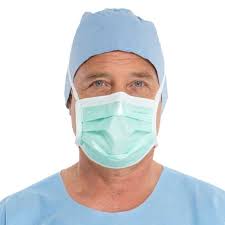 Anti-Fog Surgical Mask, Derma-Touch Tape, Green, ASTM Level 3, 300/cs (US Only)