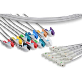 EKG Leadwire, 10 Lead, Pinch/Grabber, GE Healthcare > Marquette Compatible, 6 Month Warranty (DROP SHIP ONLY) (Freight Terms are Prepaid & Added to Invoice - Contact Vendor for Specifics)