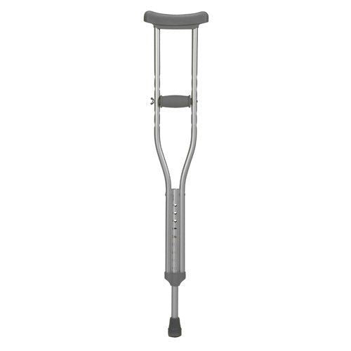 Crutch Axillary, Push Button, Adjustable, Aluminum, Youth, 4' 6" - 5' 2", 300 lb Capacity, 8 pr/cs (Continental US Only)