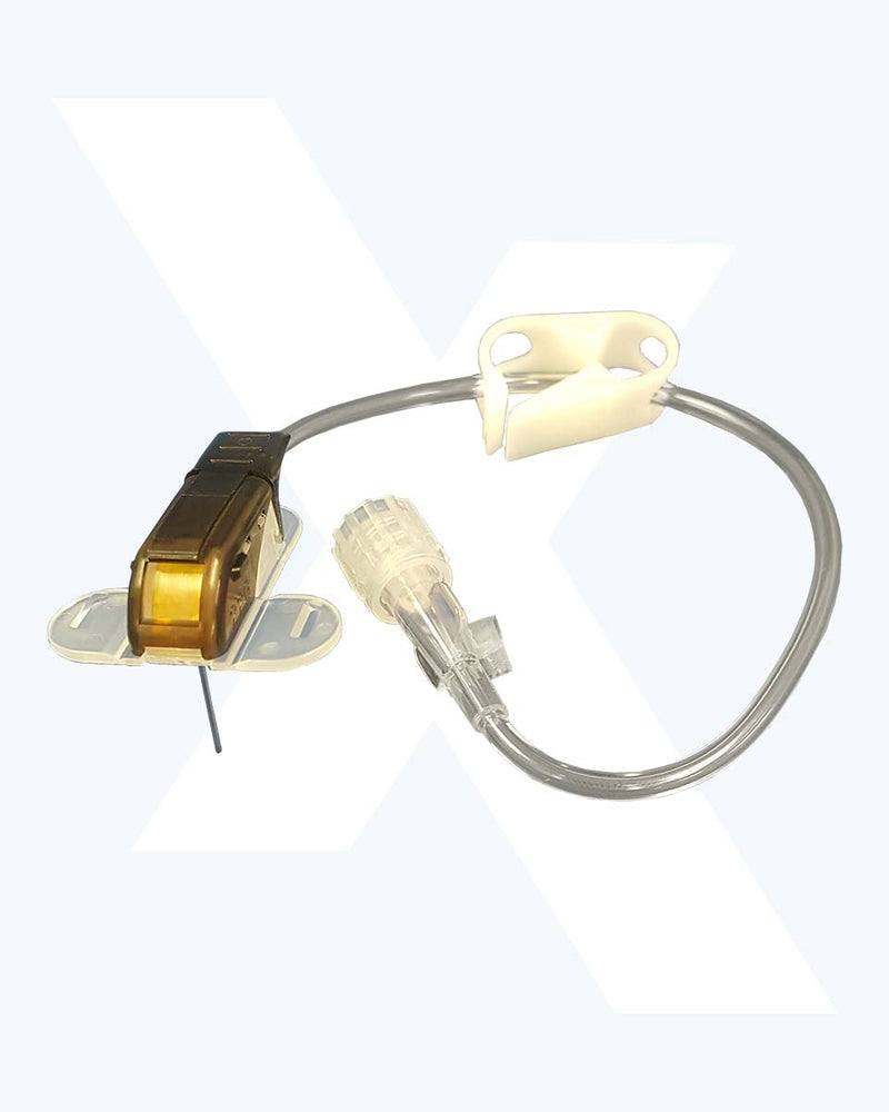 Safety Huber Infusion Set, 8" Tube 22G x _", Black Hub, 20/bx