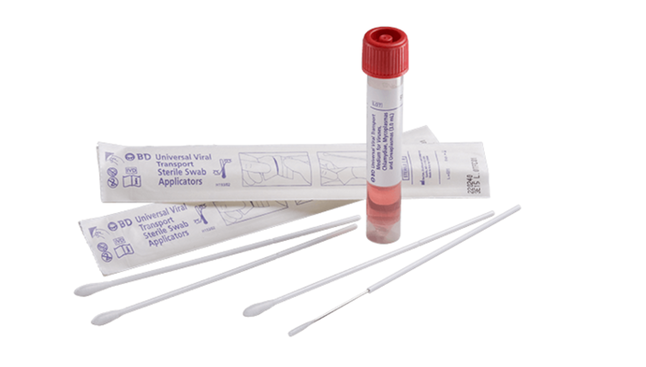 Universal Viral Transport Kit Includes: 1mL Vial with Flexible Minitip Flocked Swab, 50/pk (Minimum Expiry Lead is 90 days) (Temp Sensitive; Non-Returnable) (Continental US Only) (Drop Ship Requires Pre-Approval)