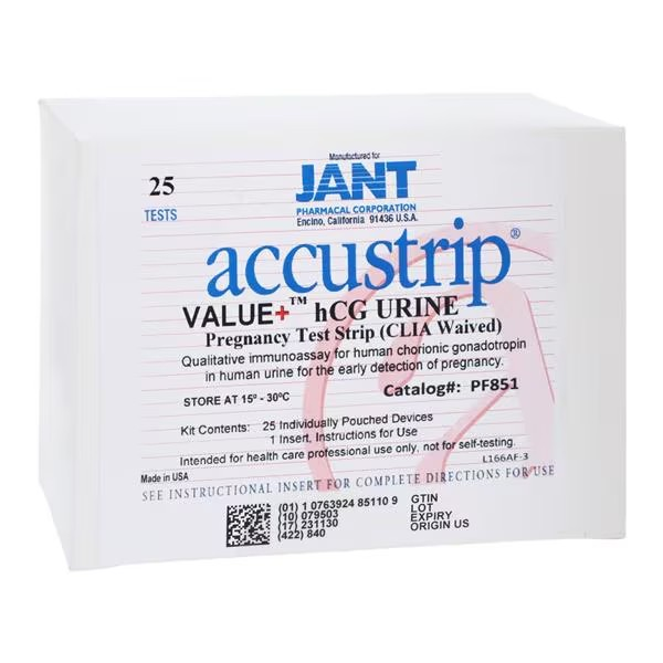 Accutest Value Plus hCG Urine Test Strip CLIA Waived 25/Bx (PF851)